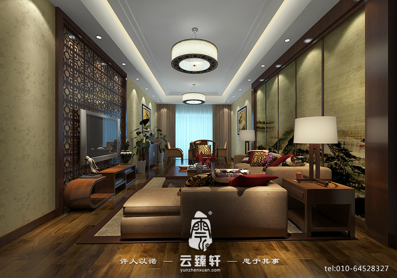 簡(jiǎn)約中式客廳效果圖