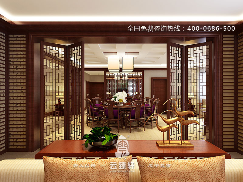 你都沒(méi)見(jiàn)過(guò)這么寬敞大氣的中式餐廳裝修效果圖