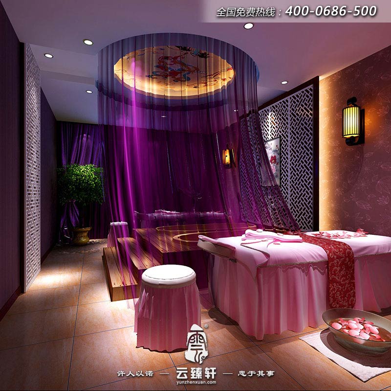 女士SPA專(zhuān)區(qū)的VIP包房設(shè)有獨(dú)立的木桶式沐浴區(qū)