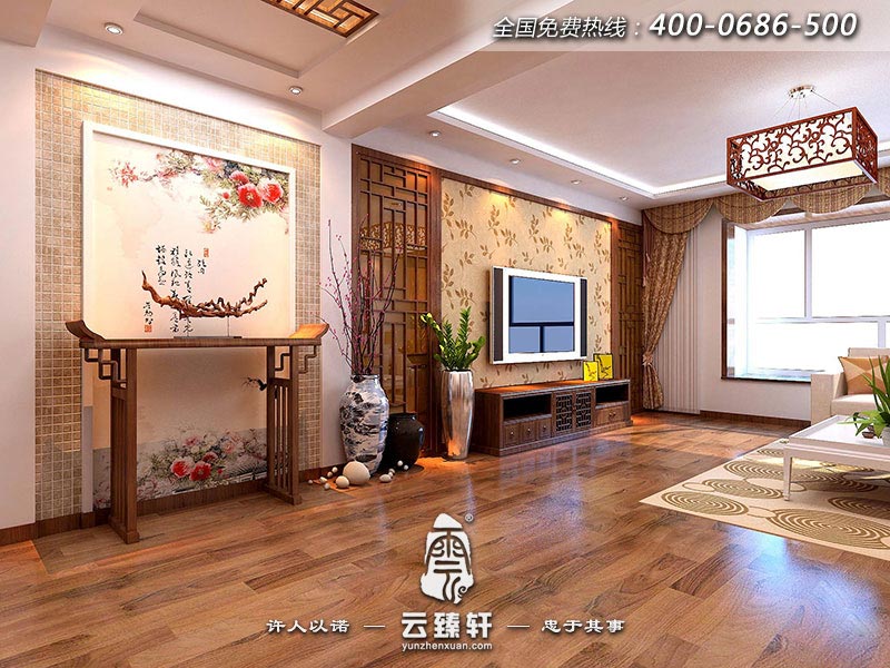 簡(jiǎn)中式客廳玄關(guān)裝修效果圖