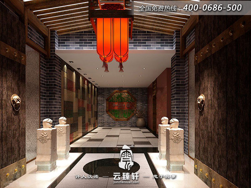 中式餐廳門廳設(shè)計圖片