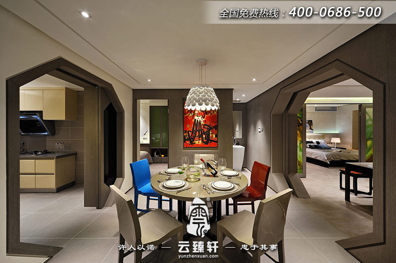 新中式家居八角門(mén)套裝飾圖片