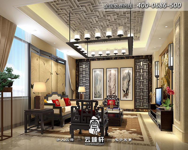 中式風(fēng)格裝修色彩效果圖