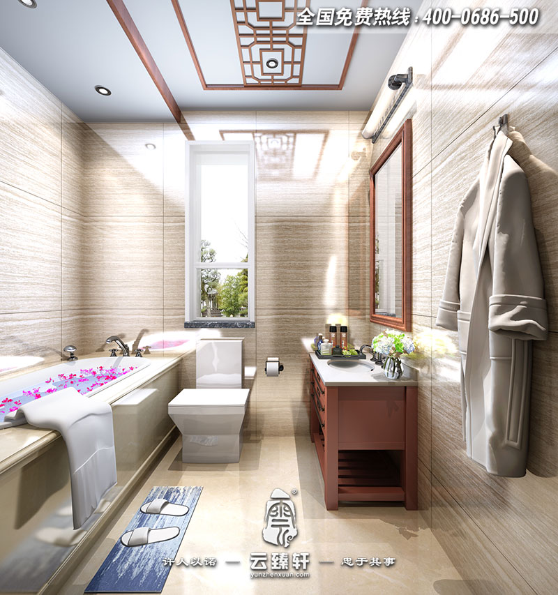 復(fù)式住宅極簡(jiǎn)中式風(fēng)格衛(wèi)生間設(shè)計(jì)效果圖
