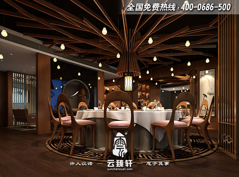 中式風(fēng)雅會(huì)所餐廳包間設(shè)計(jì)效果圖