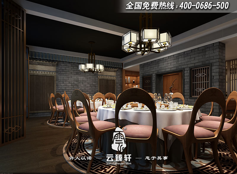 中式會(huì)所餐廳包間設(shè)計(jì)效果圖