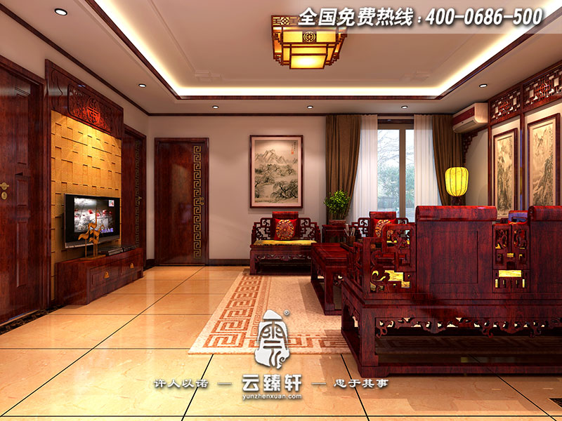 中式客廳門(mén)廳設(shè)計(jì)效果圖